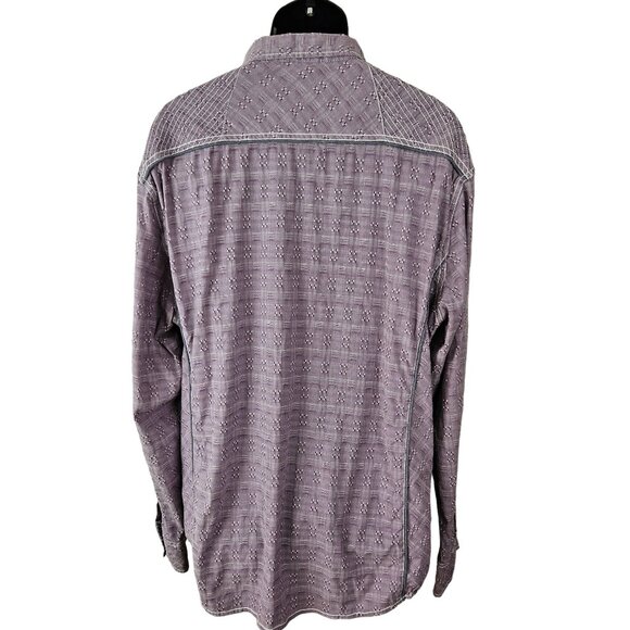 Buckle Black Mens XXL Athletic Fit Lavender Long Sleeve Button-Up Shirt Casual - Picture 2 of 13